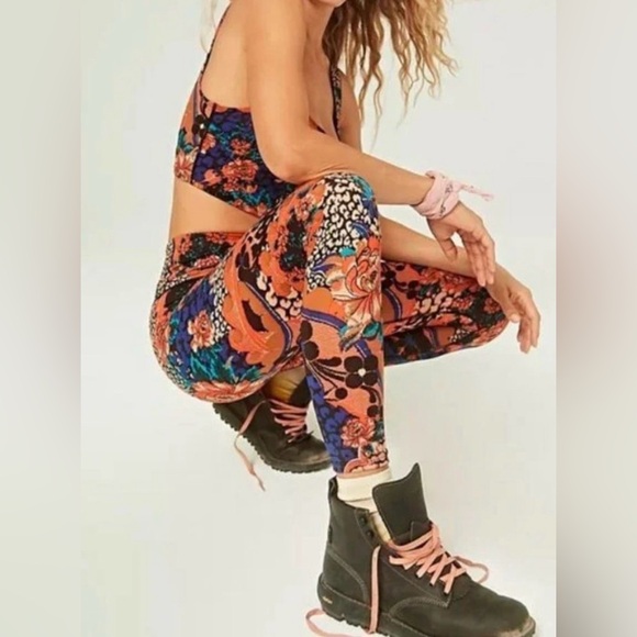free people movement Pants - Free People Movement Wild Garden Multicolor Leggings
